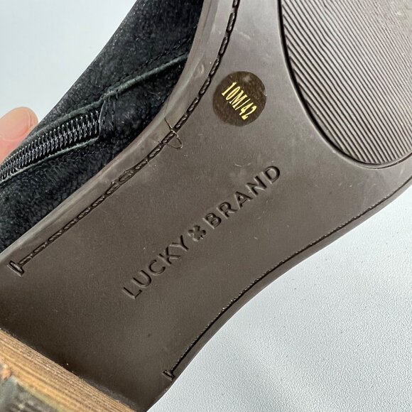 Lucky Brand Womens Pincah 2 Ankle Boots Black Leather Studded Trim size 10M - Picture 15 of 15